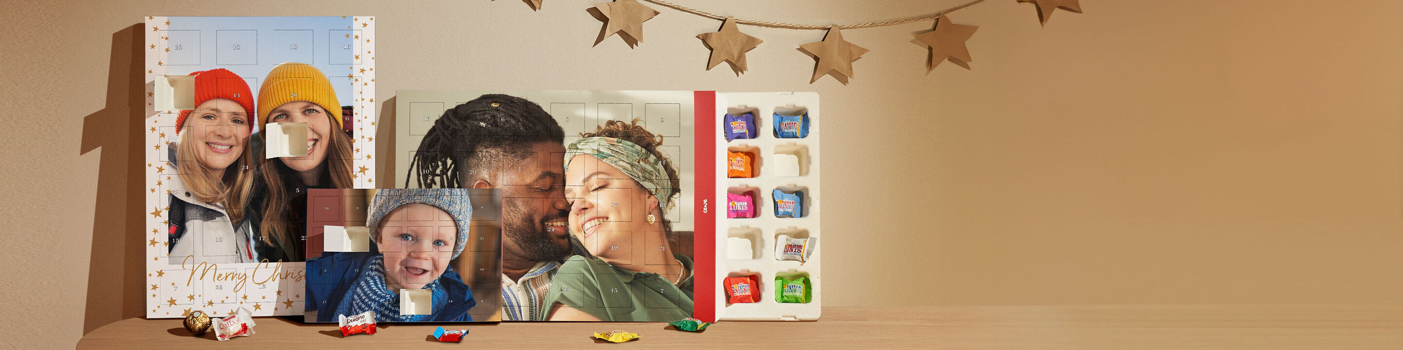 Personalised advent calendar with kinder and Ferrero chocolate