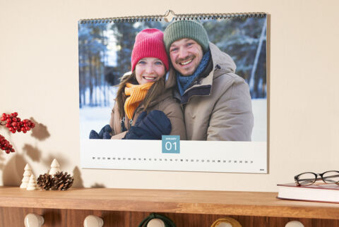 Portrait A3 calendar with dark border and photo of countryside path