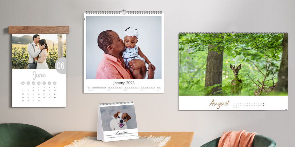 large photo wall calendars personalised with a landscape image