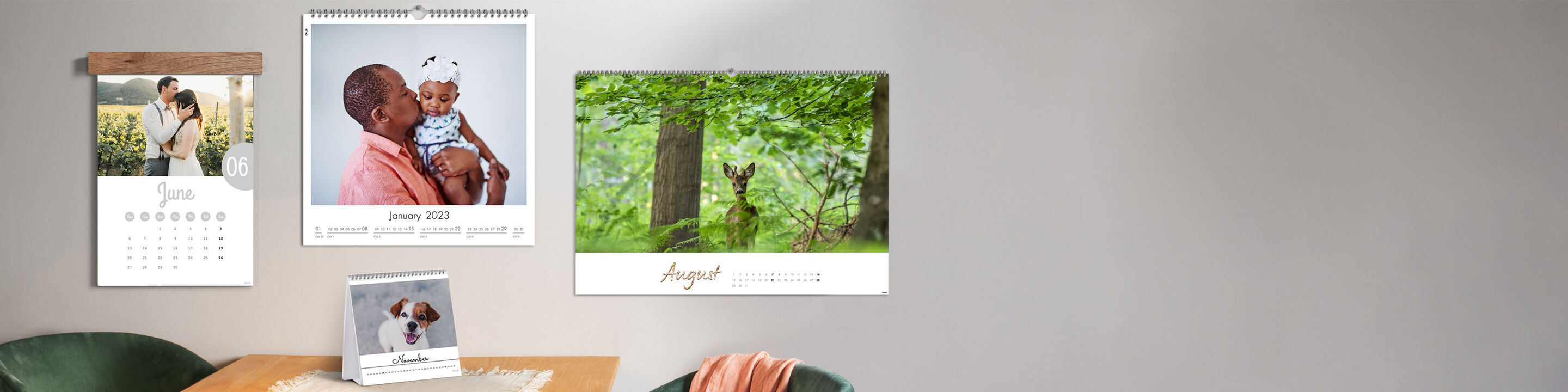 large photo wall calendars personalised with a landscape image